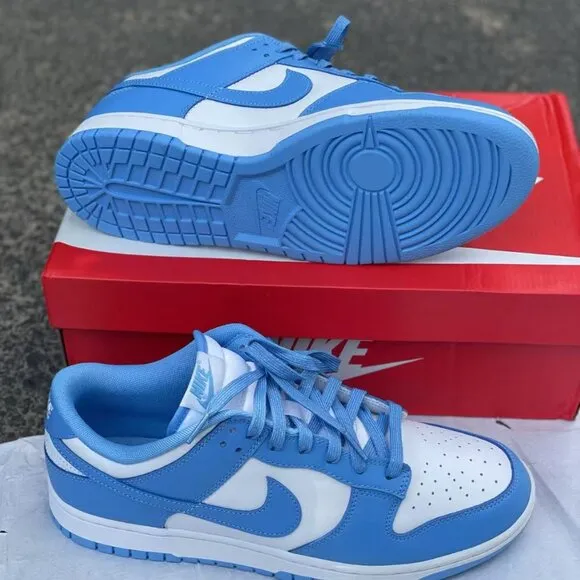 Nike dunk low-top blue and white women's sports shoes