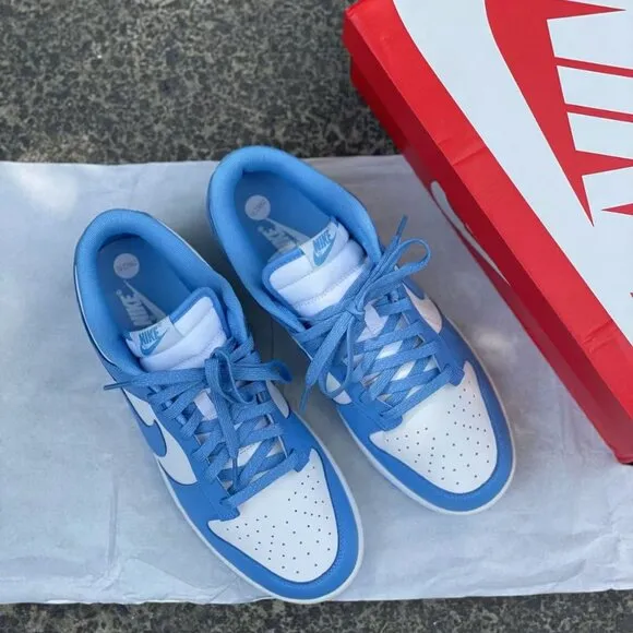 Nike dunk low-top blue and white women's sports shoes