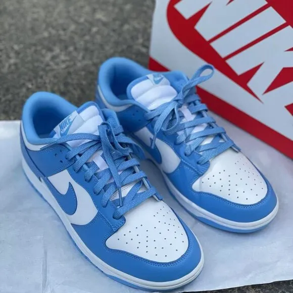 Nike dunk low-top blue and white women's sports shoes