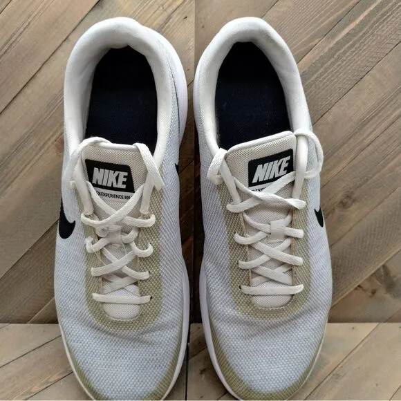 Nike Flex‎ Experience RN 7 Running Sneakers Mens Size 12 White Grey Sand Black