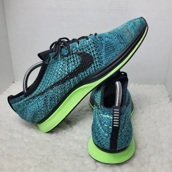 Nike Flyknit Racer 2015  Men's Running Shoes Size 10.5  Blue Lagoon 526628-401