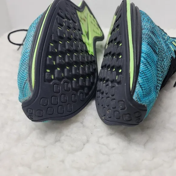 Nike Flyknit Racer 2015  Men's Running Shoes Size 10.5  Blue Lagoon 526628-401