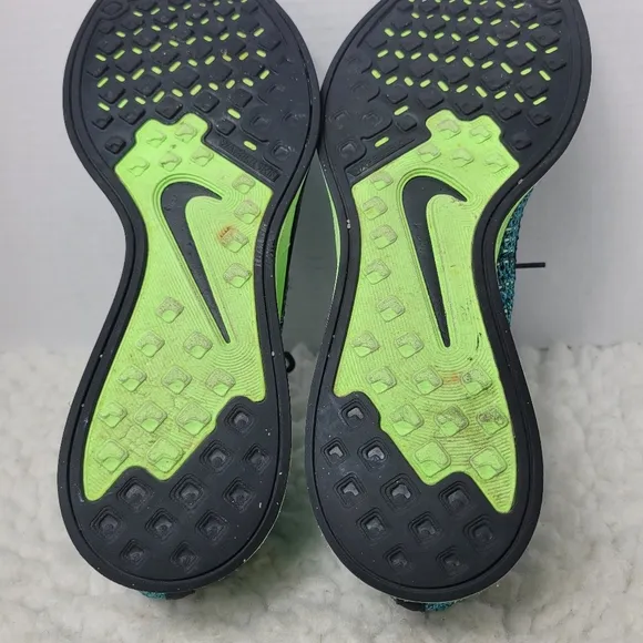 Nike Flyknit Racer 2015  Men's Running Shoes Size 10.5  Blue Lagoon 526628-401