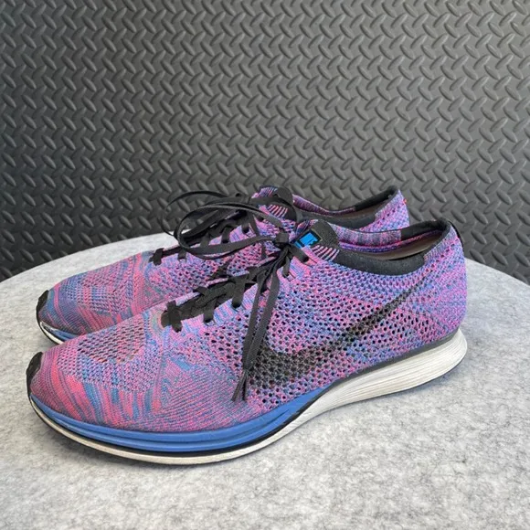 Nike‎ Flyknit Racer Game Royal Indigo Mens Size 14 Running Shoes 526628-400