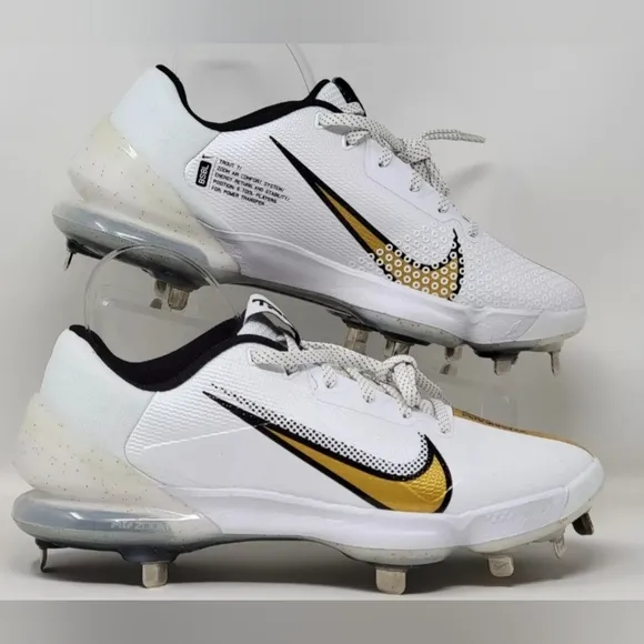 Nike Force Zoom Trout 7 Pro White Gold CQ7224-106 Metal Baseball Mens Sz 8.5 New