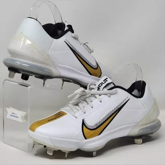 Nike Force Zoom Trout 7 Pro White Gold CQ7224-106 Metal Baseball Mens Sz 8.5 New