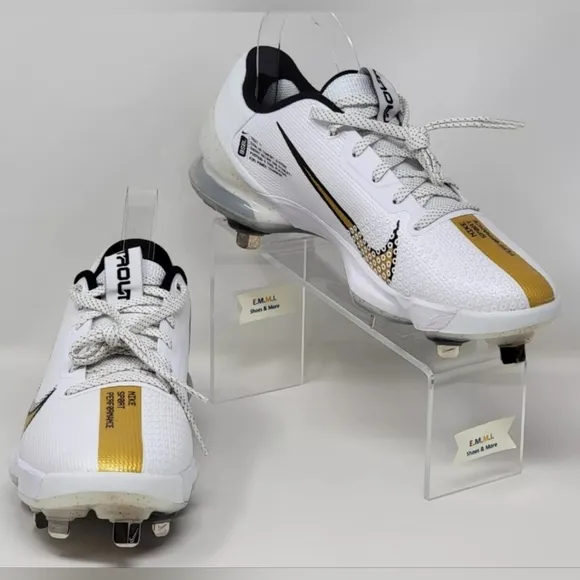 Nike Force Zoom Trout 7 Pro White Gold CQ7224-106 Metal Baseball Mens Sz 8.5 New