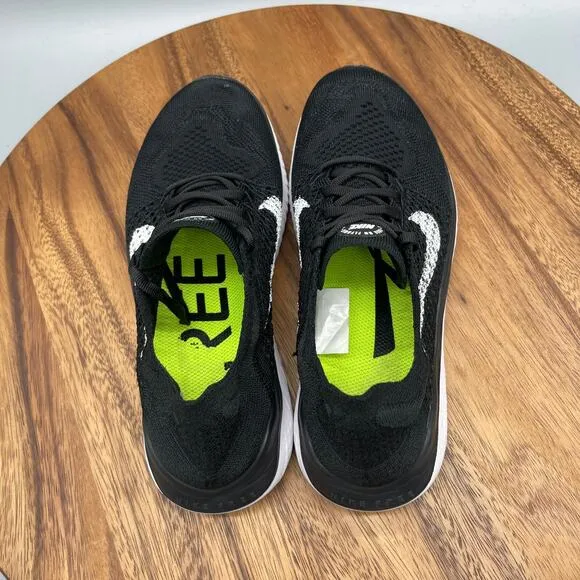 Nike Free RN Flyknit Shoes Womens 7.5 Black Running Comfort Sneakers Trainers