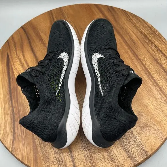 Nike Free RN Flyknit Shoes Womens 7.5 Black Running Comfort Sneakers Trainers