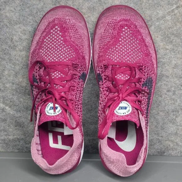 Nike Free‎ RN Flyknit Women's 10 Running Shoes Raspberry Red 942839-600
