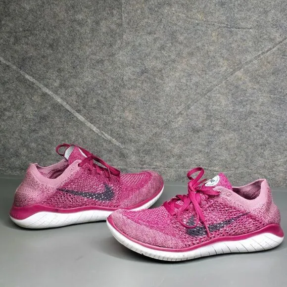 Nike Free‎ RN Flyknit Women's 10 Running Shoes Raspberry Red 942839-600