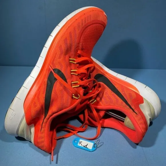 Nike Free Run 5 Crimson Red / Orange White Neon Black Mens Size 13 Running Shoes