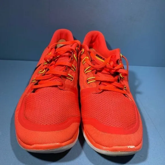 Nike Free Run 5 Crimson Red / Orange White Neon Black Mens Size 13 Running Shoes