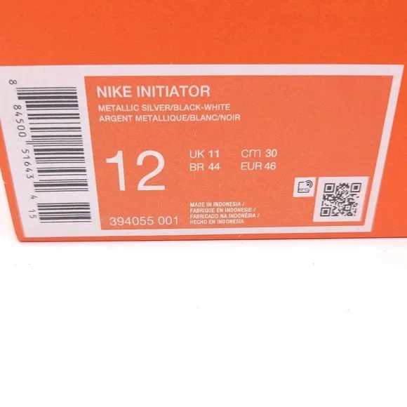 Nike Initiator (Mens 12) Sneakers Lace Up Shoes Running Athletic Silver Metallic