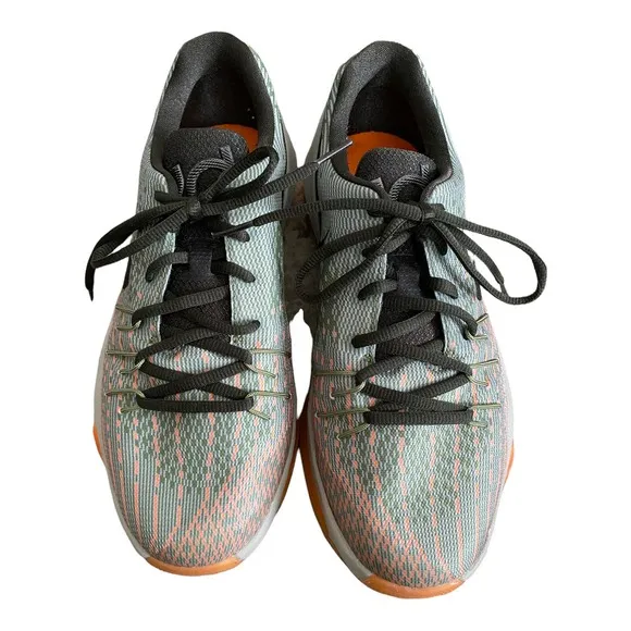 Nike KD 8 Easy Euro Light Grey Orange Lace-Up Basketball Shoes Youth Size 7