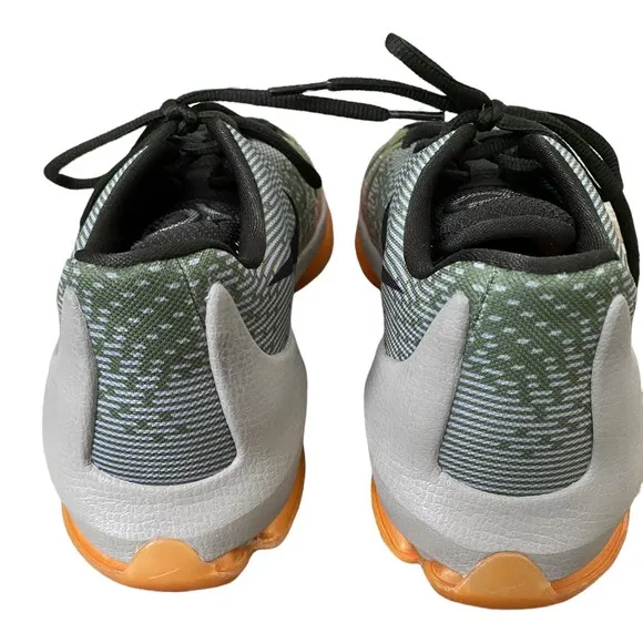 Nike KD 8 Easy Euro Light Grey Orange Lace-Up Basketball Shoes Youth Size 7