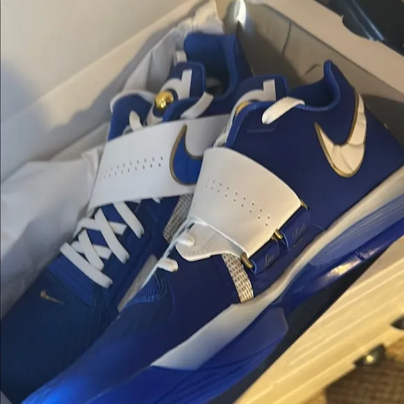 Nike KD IV Blue and White Basketball Shoes