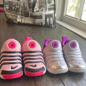 Nike Kids' Pink and Purple Slip-On Shoes
