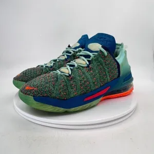 Nike Lebron XVIII 18 Youth Size 7Y CW2760 300 Green Abyss Red Basketball Shoes