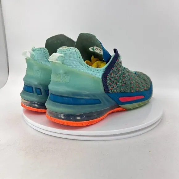 Nike Lebron XVIII 18 Youth Size 7Y CW2760 300 Green Abyss Red Basketball Shoes