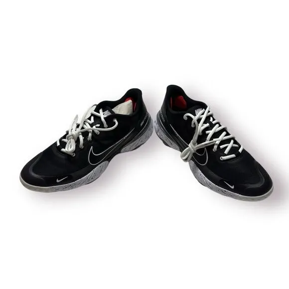 Nike Low Baseball Cleats Size 9 Alpha Huarache Elite 3‎ CK0746-010 Black/White