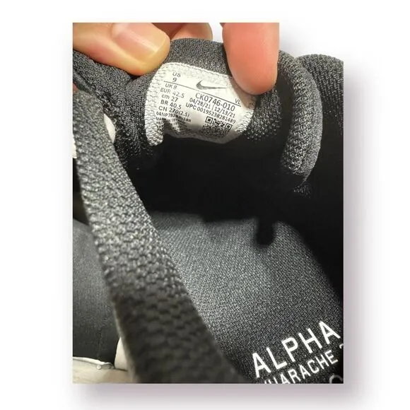 Nike Low Baseball Cleats Size 9 Alpha Huarache Elite 3‎ CK0746-010 Black/White