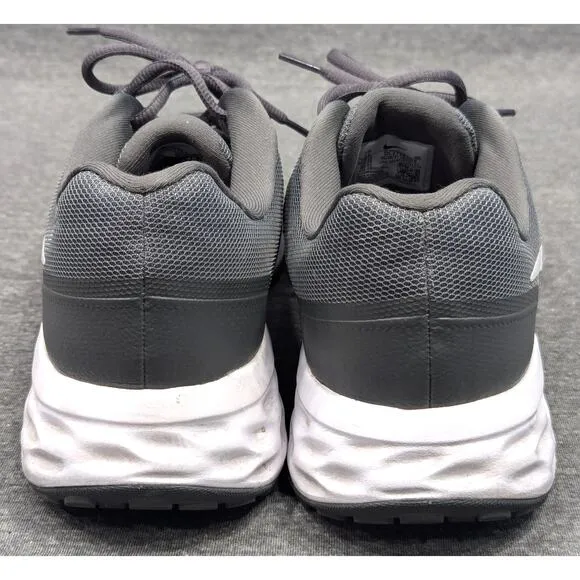 NIKE Mens Running Shoes - Gray, Revolution 6, Lace Up, Size 11
