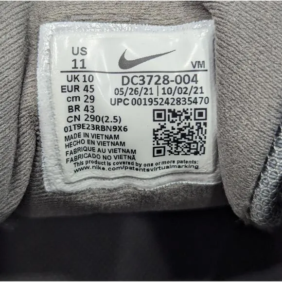 NIKE Mens Running Shoes - Gray, Revolution 6, Lace Up, Size 11