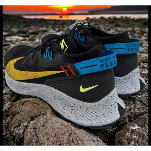 Nike Pegasus Trail 2 Black Sulfur Running Hike Shoes CK4305 Mens Size 9.5 NEW