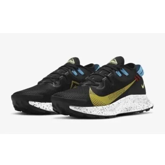 Nike Pegasus Trail 2 Black Sulfur Running Hike Shoes CK4305 Mens Size 9.5 NEW