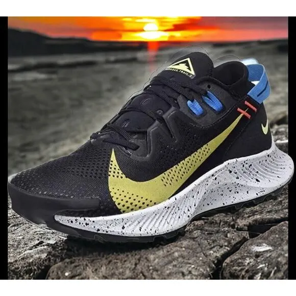 Nike Pegasus Trail 2 Black Sulfur Running Hike Shoes CK4305 Mens Size 9.5 NEW