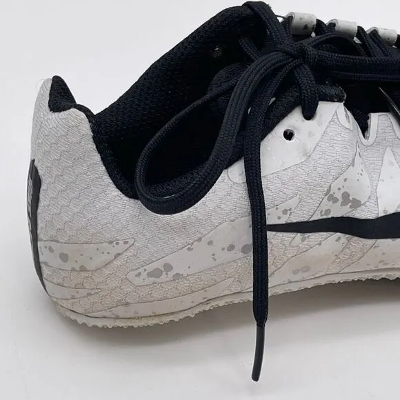 NIKE Racing Shoes Youth Size 4.5 White Silver Black Zoom Rival Pure Platinum