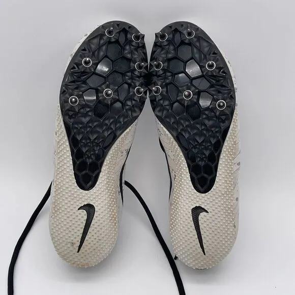 NIKE Racing Shoes Youth Size 4.5 White Silver Black Zoom Rival Pure Platinum