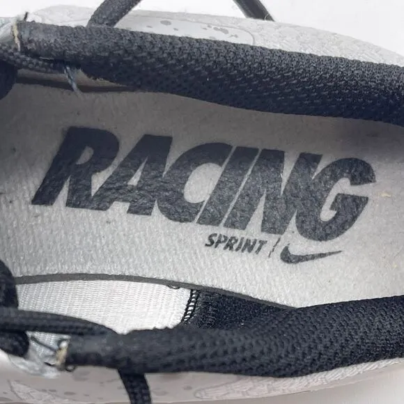 NIKE Racing Shoes Youth Size 4.5 White Silver Black Zoom Rival Pure Platinum