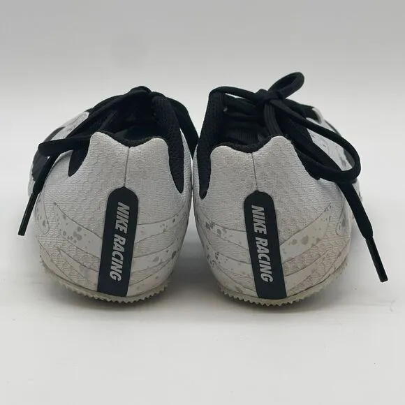 NIKE Racing Shoes Youth Size 4.5 White Silver Black Zoom Rival Pure Platinum