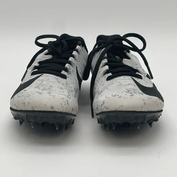 NIKE Racing Shoes Youth Size 4.5 White Silver Black Zoom Rival Pure Platinum