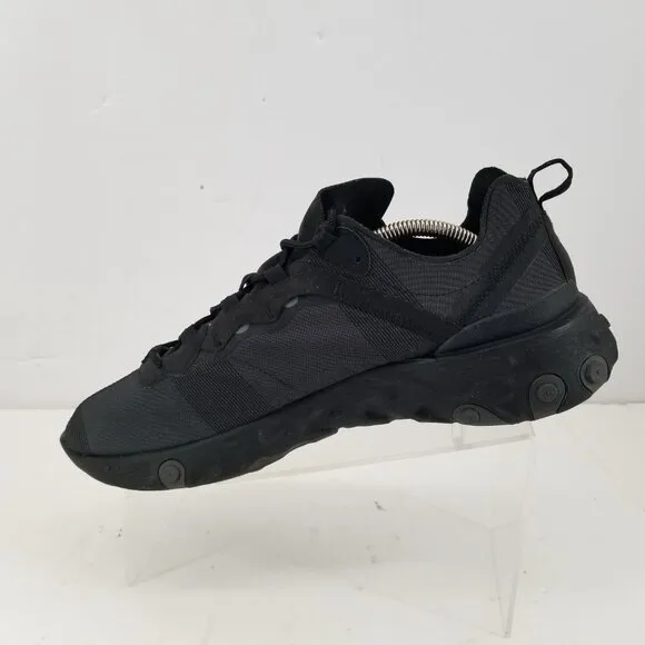 Nike React Element 55 Running Shoes BQ6166-008 Triple Black Men's Size 11.5
