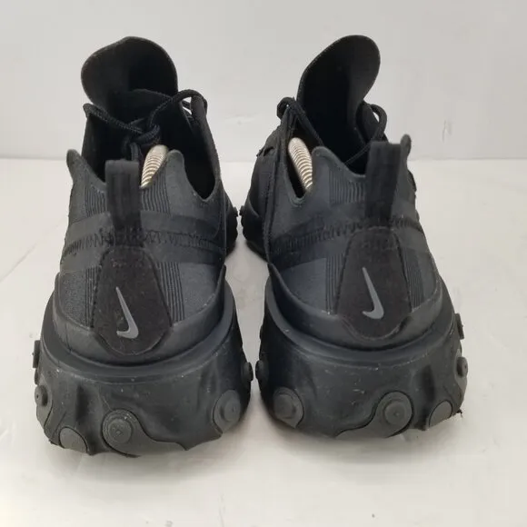 Nike React Element 55 Running Shoes BQ6166-008 Triple Black Men's Size 11.5