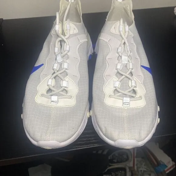 Nike React Element 55 Running Shoes White/ Royal Blue Sneakers SZ 11 BQ6167-100