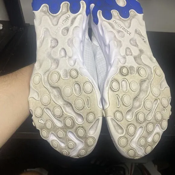 Nike React Element 55 Running Shoes White/ Royal Blue Sneakers SZ 11 BQ6167-100