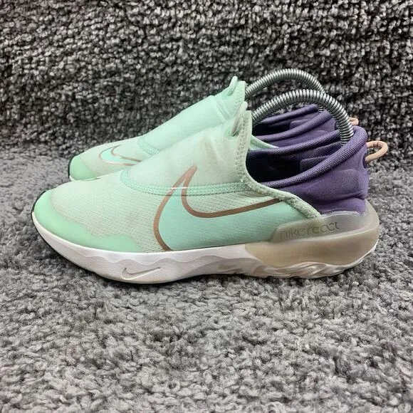Nike React Flow Running Shoes Mint Foam DD3724 300 Youth 6