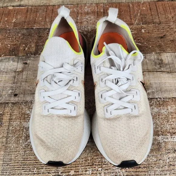 Nike React Infinity Run Men Sz 8 Platinum Tint Pink Blast Flyknit Running Shoes