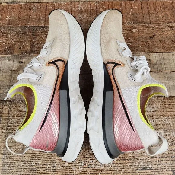 Nike React Infinity Run Men Sz 8 Platinum Tint Pink Blast Flyknit Running Shoes