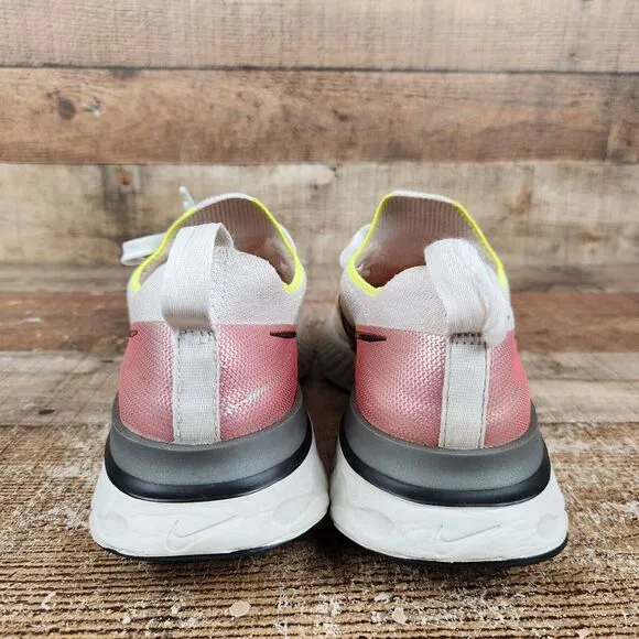 Nike React Infinity Run Men Sz 8 Platinum Tint Pink Blast Flyknit Running Shoes