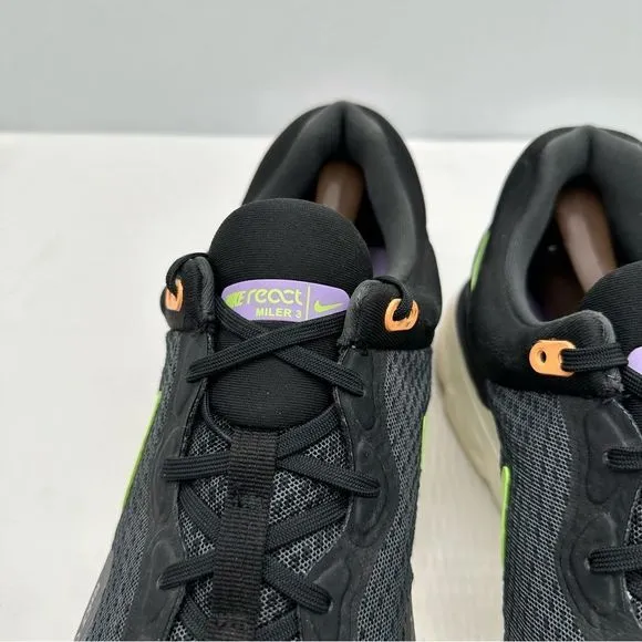 Nike React Miler 3 Mens 13 Running Shoes Sneakers Anthracite DD0490-005
