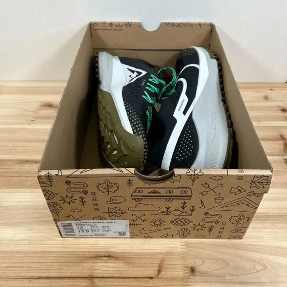 Nike React Pegasus Trail 4 hiking Running shoes mens 12 Black tan green