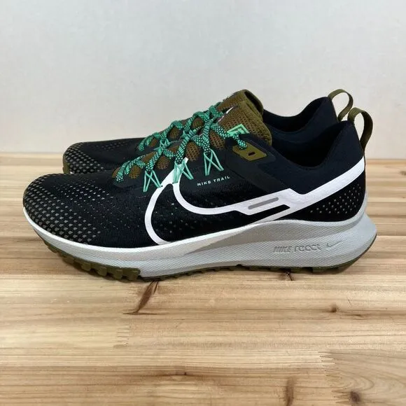Nike React Pegasus Trail 4 hiking Running shoes mens 12 Black tan green