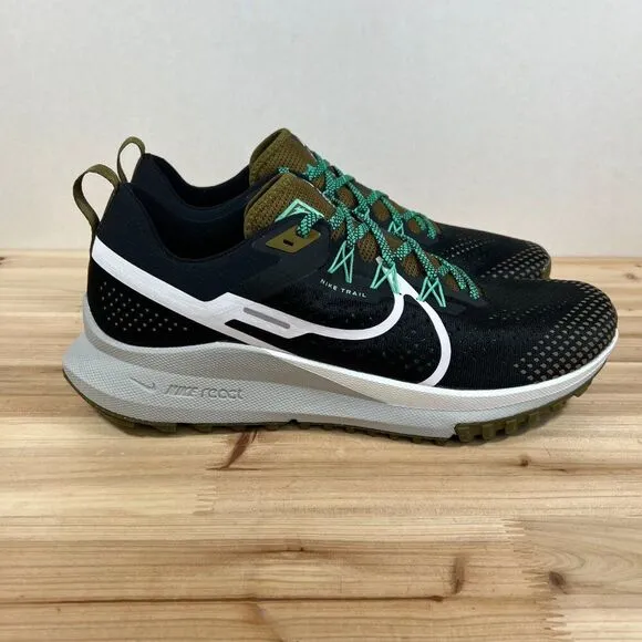 Nike React Pegasus Trail 4 hiking Running shoes mens 12 Black tan green