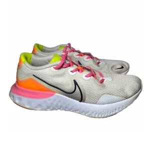 Nike Renew Run Shoes Men’s 11.5 White Pink &amp; Orange Running Sneakers, CK3657-100