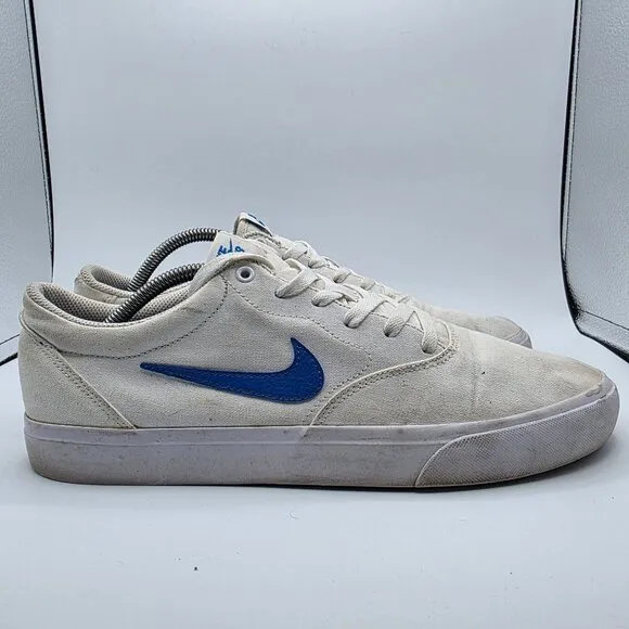 Nike SB Charge Mens Size 11.5 White Signal Blue Sneaker Shoes Casual Athletic